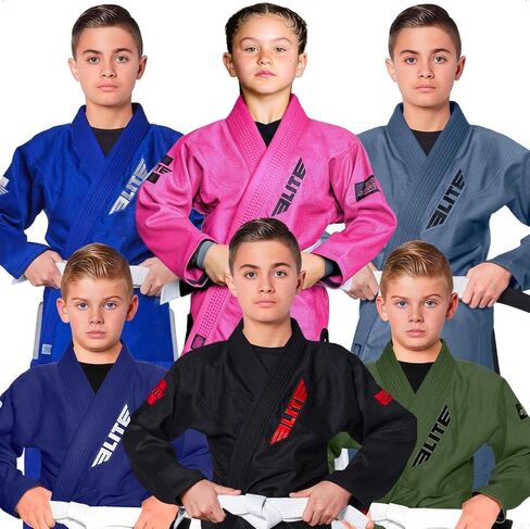 Elite Sports IBJJF Ultra Light BJJ Brazilian Jiu Jitsu GI للأطفال مع نسيج مسبق وحزام مجاني (Pink ، 2) in Saudi Arabia