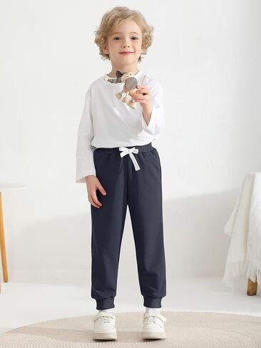 Resinta 4 Pack Toddler Boys Sweatpants Kids Pull On Casual Pants Athletic Joggers with Drawstring Pockets for Boys in Saudi Arabia