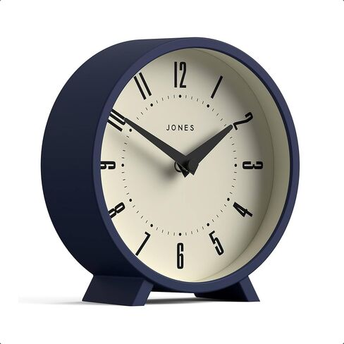 Jones Clocks® Venus Desk Clock | تصميم الجولة الحديثة | الأزرق | ابحث عن رف أو طاولة أو رف أو سرير رف in Saudi Arabia