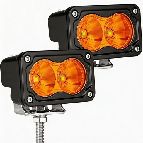 YCHOW-TECH Amber LED Pods 2PCS 3 Inch 40W Off Road Lights Ditch Lights Spot Flood Combo Driving Lights LED Cubes Mini Pods Lights 2 Packs for Truck Motorcycle UTV ATV Tractor Pickup in Saudi Arabia