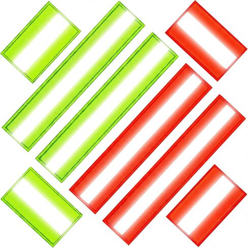 8 Pcs Reflective Safety Patch Set with Dual Sizes, Green Black in Kuwait