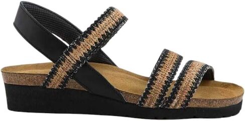 صندل رياضي Kayla نسائي من NAOT Footwear مصنوع من الجلد الأسود الناعم - مقاس 9-9.5 M US in Saudi Arabia