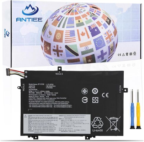 بطارية ANTIEE 01AV445 L17L3P51 متوافقة مع Lenovo ThinkPad E480 E490 E485 E495 E580 E585 E590 E595 E14 E15 Series SB10K97606 SB10K97608 01AV447 01AV448 L17C3P51 L17M3P52 SB10K97609 11.1 فولت 45 وات في الساعة in Kuwait