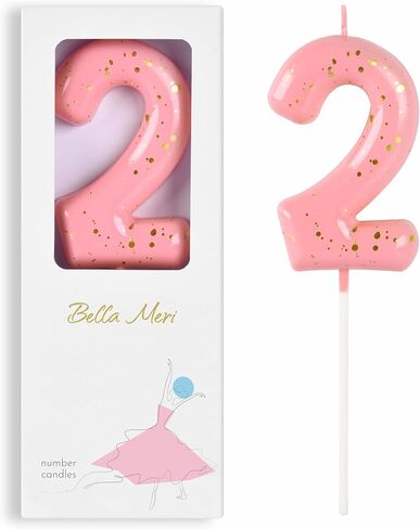 2.76 Inch Classical Pink Gold 6 Number Birthday Candles, Gold Number Candles, Cake Number Candles, Party Celebration in Saudi Arabia