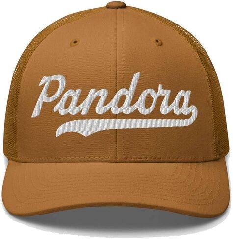 Pandora Hat Pandora Trucker Hat Baseball Script Embroidered Cap Vintage Sports Mesh Swoosh Gift Souvenir Headwear OH in Saudi Arabia