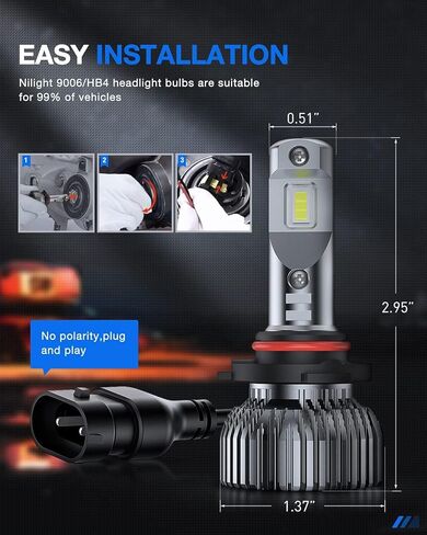 Nilight LED Headlight and Fog Light Bulbs Fits For Ford F150 F250 F350 (2004-2014), Halogen Headlamp Upgrade Replacement, Compact Size, 6000K Cool White, 4-Pack in Saudi Arabia