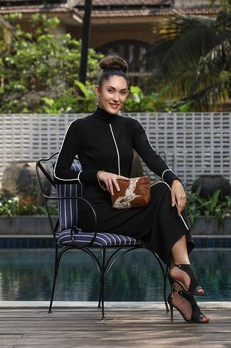 Myra Bag Small Zip Top Brown Cow in Saudi Arabia