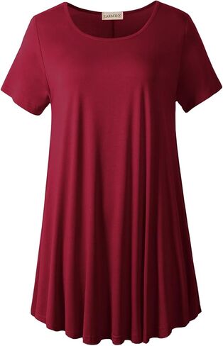 LARACE Plus Size Tops for Women Short Sleeve Shirts Casual Summer Clothes Round Neck Tunics for Leggings in Saudi Arabia