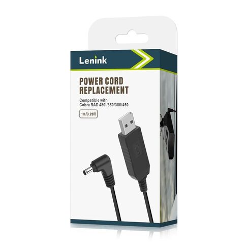 سلك طاقة Lenink متوافق مع Cobra RAD 480i/350/380/450، كابل سلك بديل شاحن USB متوافق مع معظم أجهزة كشف رادار الكوبرا (1 متر/3.28 قدم) in Saudi Arabia