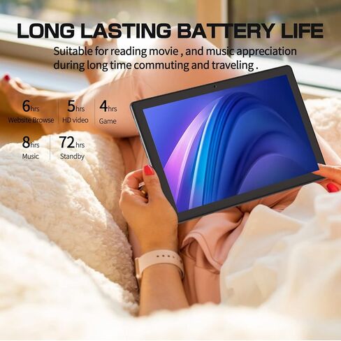 برايتووم تابلت M20 10 انش مع حافظة، اندرويد 12، 3G RAM، 64GB ROM، 512GB قابل للتوسيع، معالج رباعي النواة 1.6GHz 6000mAh، شاشة لمس HD IPS، كاميرا مزدوجة، واي فاي 6، بلوتوث، اف ام، USB C in Kuwait