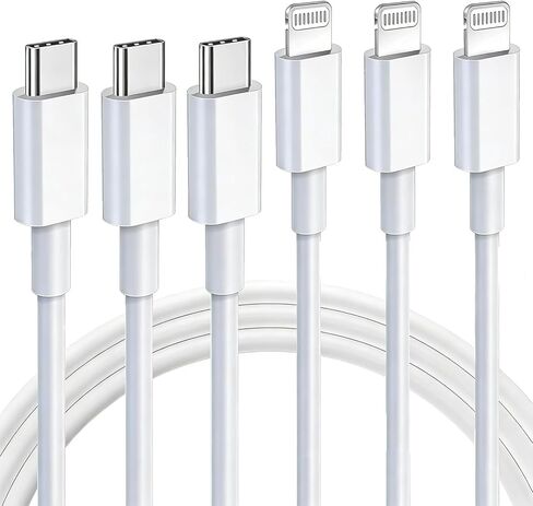 Ximytec [معتمد من MFi] كابل USB C إلى Lightning 3 حزم 3FT iPhone كابل شحن سريع من النوع C سلك شحن متوافق مع iPhone 13 13 Pro Max 12 12 Pro Max 11 XS XR X 8 iPad، أبيض in Saudi Arabia