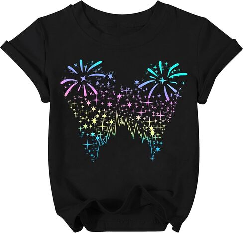 Magical Shirt Girl Cute Magic Graphic Tee Toddler Kids Holiday Vacation Short Sleeve ops 3-10 Years in Saudi Arabia