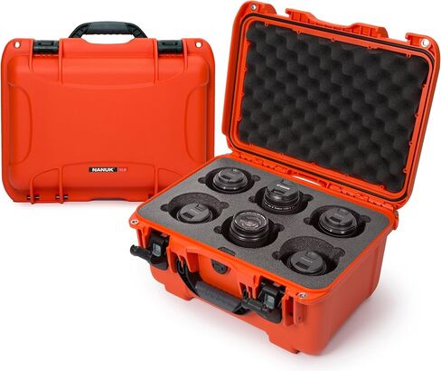 Nanuk 918 Waterproof Hard Case with Custom Foam Insert for 6 Lenses - Silver in Saudi Arabia