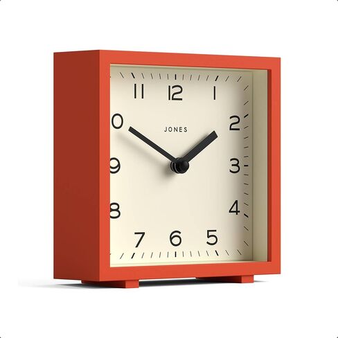JONES CLOCKS® Disco Desk Clock | Sleek Square Design | Black | Stylish and Easy to Read for Shelf, Table, Mantel or Bedside in Saudi Arabia