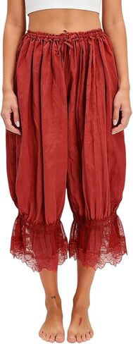 Alyweatry Women Ruffle Bloomers Long Floats Lace Patchwork Pettipants pantaloons in Saudi Arabia