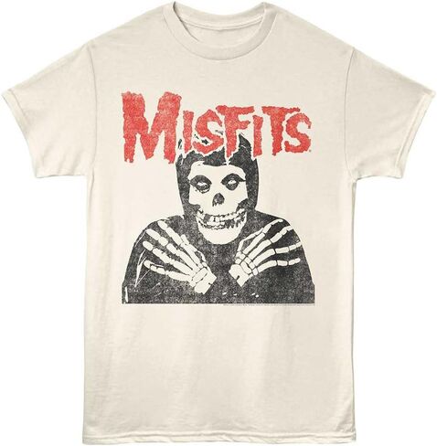 Misfits تي شيرت جمجمة متقاطعة الأسلحة رجالي قصير الأكمام تي شيرت كلاسيكي روك فينتاج ستايل جرافيك تيز in Saudi Arabia