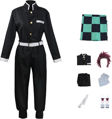 UZAIN Cosplay Costume Anime Rengoku Kamado Tanjirou Zenitsu Giyuu Cosplay Kimono Outfit Uniform Halloween in Kuwait
