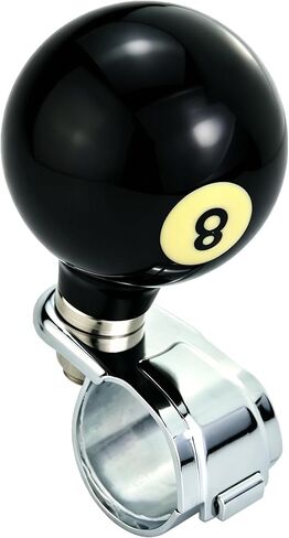 Lunsom 8 Ball Shape Steering Wheel Spinner Knob, Car Turning Aid Helper Power Handle Resin Steering Suicide Knob Control Wheel Spinner Fit Vehicle, Truck(Black) in Saudi Arabia