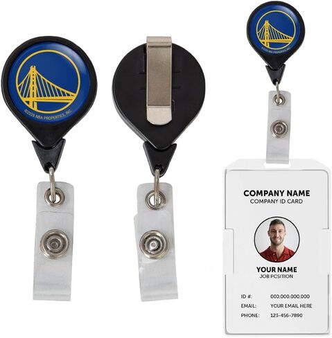 حامل شارة جولدن ستايت ووريورز NBA Team قابل للسحب، معرف بكرة التذكرة in Kuwait