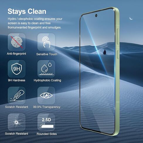 GiiYoon-3 PACK Screen Protector for Samsung Galaxy A14 5G/4G, Tempered Glass [HD Full Coverage] [Easy Installation] [Scratch Resistant] [9H Hardness] Protective Film in Saudi Arabia
