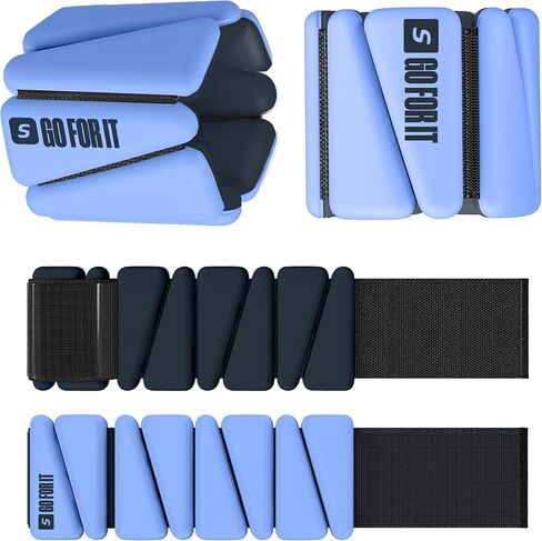 SPORTBIT Wrist & Ankle Weights for Women - Set of 2 (1lb Each), Silicone Surface, Adjustable Strap - Leg Weights, Wrist weights for Walking, Running, Yoga, Pilates, Dance, Aerobics, and More in Saudi Arabia