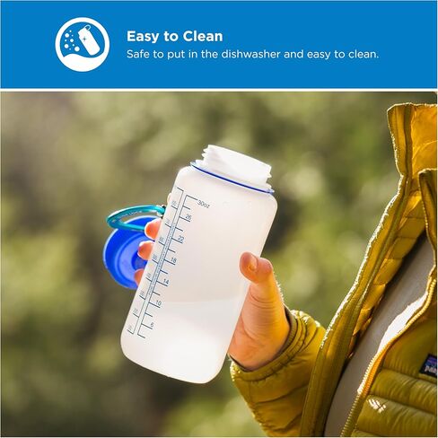 زجاجة مياه نالجين خارجية HDPE واسعة الفم خالية من مادة BPA، بلاستيك، 32 أونصة، أزرق in Kuwait