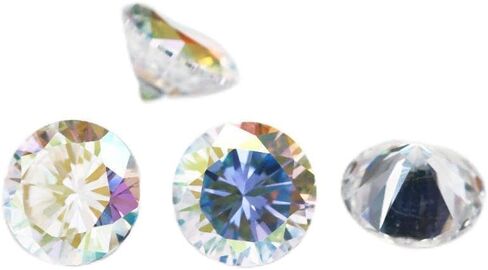 Size 1~10mm Round Cut Plating AB Color Multicolor Cubic Zirconia Stone Loose CZ Synthetic Gemstone for Jewelry Making in Saudi Arabia