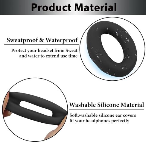 Adhiper Silicone Ear Pads Cover Protector for Sony WH-1000XM3/1000XM4 Headphone Cushions,Sweat-Proof and Washable Ear Cushions Cover for Sony WH-1000XM3/1000XM4(WH1000XM3/1000XM4) (White) in Kuwait