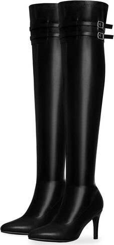 Perphy Pointed Toe Over the Knee High Zipper Stiletto High Heel Boots for Women in Saudi Arabia