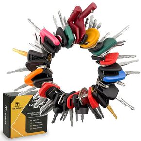 25 Heavy Equipment Keys, Master Key Set for Cat Caterpillar John Deere Case Bobcat JLG JCB Volvo Hyster Ford New Holland Yanmar Takeuchi Kubota Komatsu Construction Heavy Equipment Machine in Kuwait