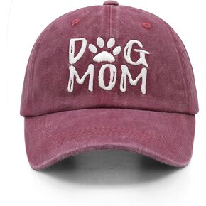 Waldeal Embroidered Dog Mom Hat Washed Distressed Dog Mama Dad Hats Funny Black in Kuwait