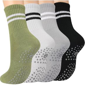 Grip Pilates Crew Socks for Women, Non Slip Yoga Socks with Grips for Barre Hospital Grippy Sticky Sock in Saudi Arabia