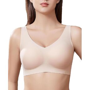 PRETTYWELL حمالات صدر لاسلكية للنساء بدون سلك مريح حمالة صدر سلسة رافعة رقبة على شكل حرف V مبطنة تغطية كاملة حمالة صدر يومية in Kuwait