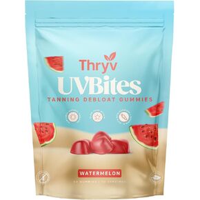 UVBites - Tanning Gummies - Self Tan Supplement - Tanning Pill Alternative - Fast Acting & Debloating Melanin Supplement with Beta Carotene, Astaxanthin, Niacinamide - Glow Up Skin in Saudi Arabia