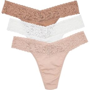 Hanky ​​Panky Women's Cotton Original Rise Thong 3 Pack ، NFCW ، الأزرق ، حجم واحد in Kuwait