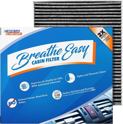 Spearhead Odor Defense Breathe Easy AC & Heater Cabin Filter, Fits Like OEM, Up to 25% Longer Lasting w/Activated Carbon (BE-775B) in Saudi Arabia