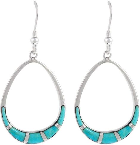 Turquoise Earrings 925 Sterling Silver & Genuine Turquoise (Turquoise) in Saudi Arabia