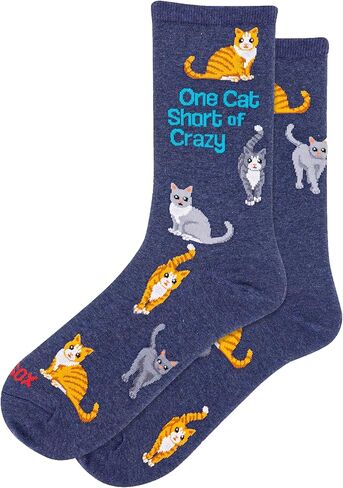 Hot Sox Women's Fun Cat Lovers Crew Socks-1 Pair Pack-Cool & Cute Wordplay Novelty Fashion Gifts in Saudi Arabia