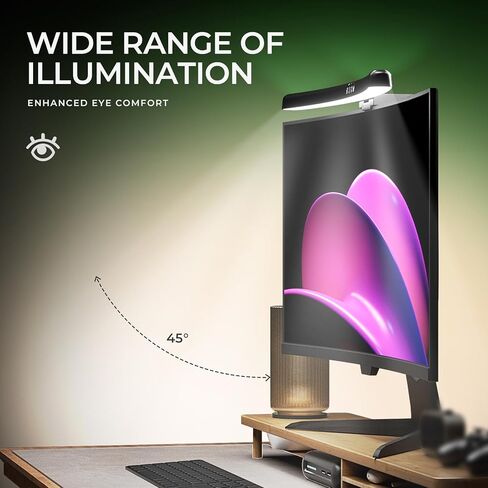RGB Monitor Light Bar Curved Computer Monitor Lamp for Eye Caring Dual Light Source Monitor Backlight with Touch Control Timed Computer Light Bar Gaming Accessories for Home Office Game in Saudi Arabia