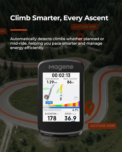 Magene C606 Smart Navigation GPS Bike Computer with Offline Map, 2.8-inch Color Touchscreen,WiFi & Bluetooth Cycling Computer,11 Languages,IPX7 Waterproof in Saudi Arabia