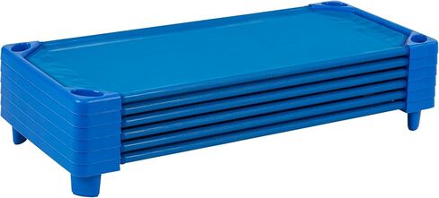 ECR4Kids Streamline Cot, Standard Size, Classroom Furniture, Blue, 6-Pack in Saudi Arabia