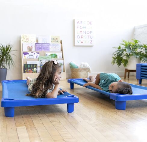 ECR4Kids Streamline Cot, Standard Size, Classroom Furniture, Blue, 6-Pack in Saudi Arabia