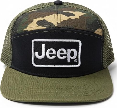Jeep Premium 7 Panel Flatbill Snapback Patch Dad Hat for Men Baseball Cap Polo Hats in Saudi Arabia