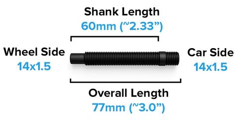 10pcs 14x1.5 to 14x1.5 Wheel Stud Conversion, 47mm (1.9in) Shank, 77mm (3in) Total Length, Compatible with Audi Volkswagen TT A3 A4 S4 A5 S5 A6 S6 A7 S7 A8 S8 B5 B6 B7 B8 Jetta Golf GTI R32 Black in Saudi Arabia
