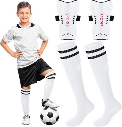Syhood Soccer Shin Guards and Socks for Toddler Kids Youth, Lightweight Soccer Shin Pads Protective Soccer Gear for 3-5, 5-10, 10-15 Years Old Children Teen Boys Girls Soccer Game in Saudi Arabia