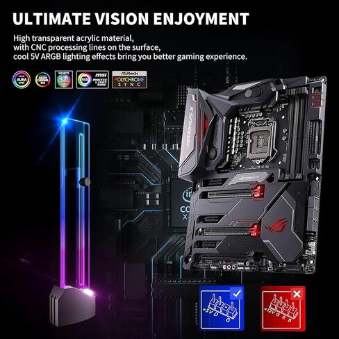 دعامة GPU لبطاقة الرسومات من upHere تدعم حامل بطاقة الفيديو/حامل الحافظة، الألومنيوم المؤكسد باللون الأسود، دعم الارتفاع قابل للتعديل، GH02BK in Saudi Arabia