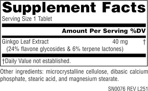 Source Naturals Ginkgo-24 - Ginkgo Biloba Extract 40 mg Supports Mental Acuity - 120 Tablets in Saudi Arabia