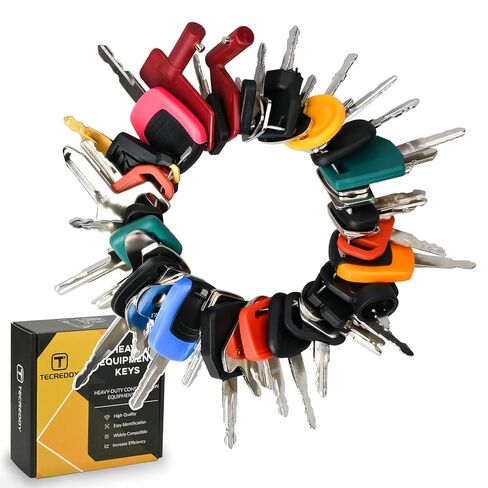 25 Heavy Equipment Keys, Master Key Set for Cat Caterpillar John Deere Case Bobcat JLG JCB Volvo Hyster Ford New Holland Yanmar Takeuchi Kubota Komatsu Construction Heavy Equipment Machine in Kuwait