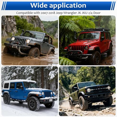 Front and Rear Grab Handles Kit Grab Bars Compatible for Jeep Wrangler JK 2DR/4DR 2007-2017 in Saudi Arabia