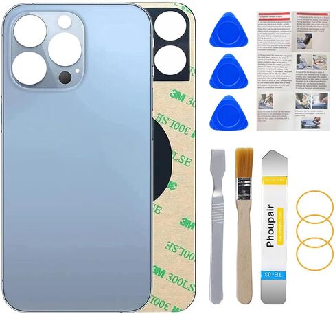 OEM Rear Back Glass Replacement for iPhone 13 Pro Max 6.7 Inches with Professional Repair Tool Kit (Sierra Blue) in Kuwait